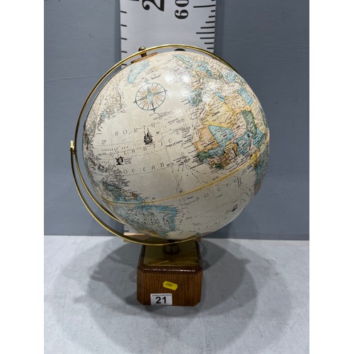 21 - Globe on wooden base