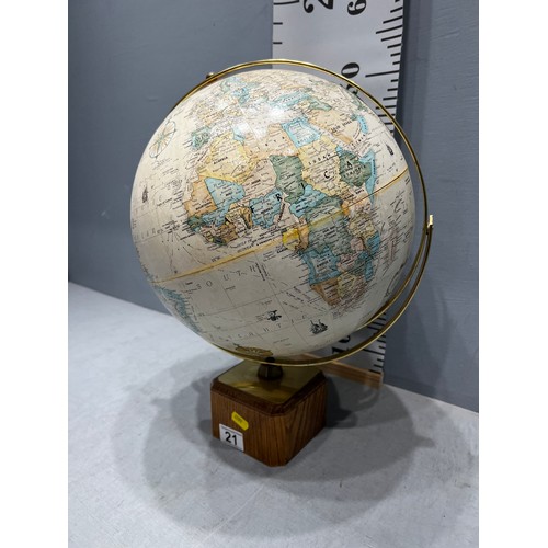 21 - Globe on wooden base