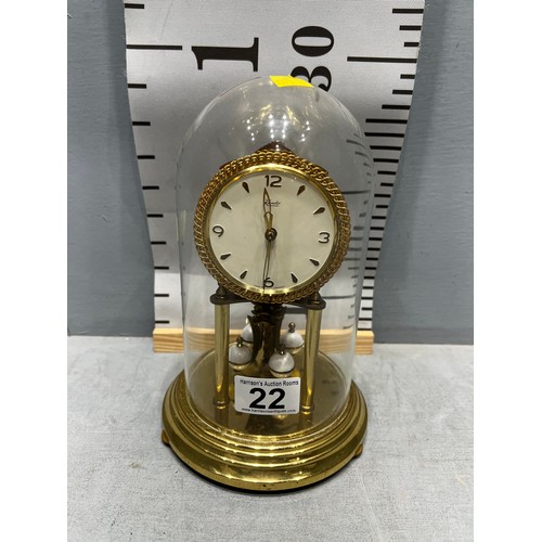 22 - Anniversary clock under glass dome