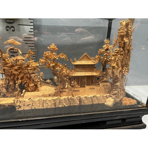 23 - Oriental cork display under glass