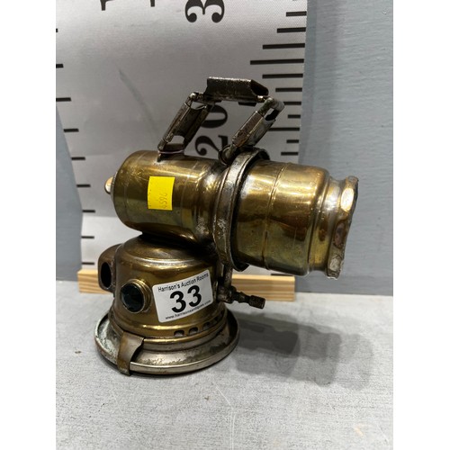 33 - Brass carbide cycle lamp