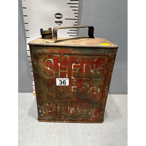 36 - Vintage shell petrol can