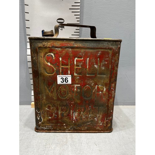 36 - Vintage shell petrol can