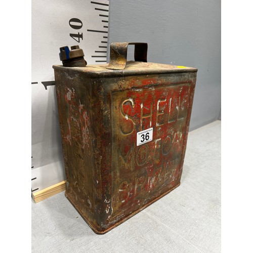 36 - Vintage shell petrol can