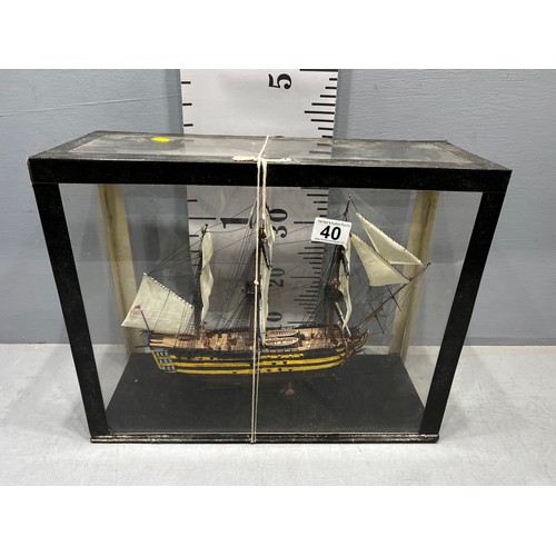 40 - Galleon ship in display cabinet