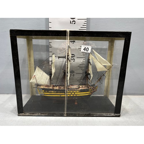 40 - Galleon ship in display cabinet