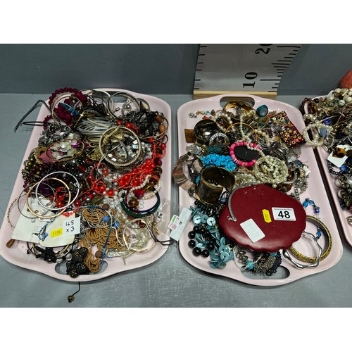 48 - 3 Trays costume jewellery