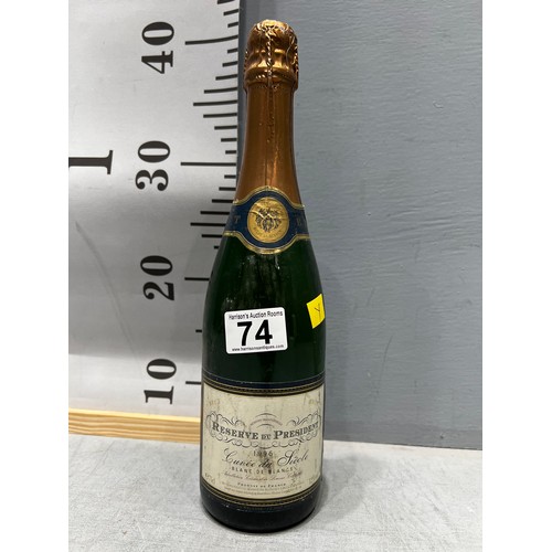 74 - Bottle reserve du president brut wine