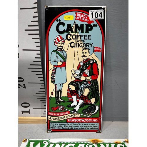 104 - Camp coffee sign + wingarnis sign