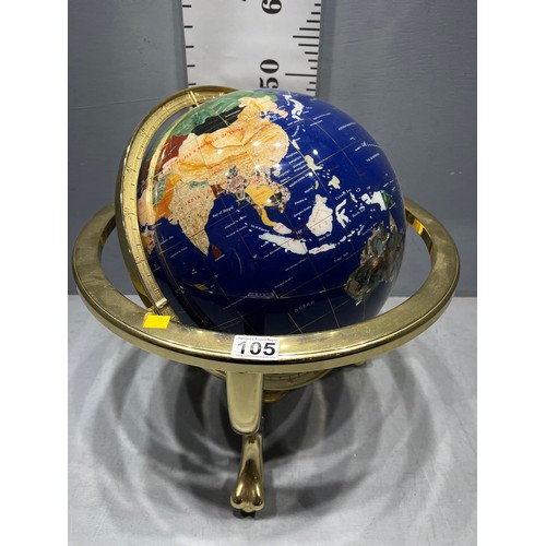 105 - Lapis luzuli globe on stand