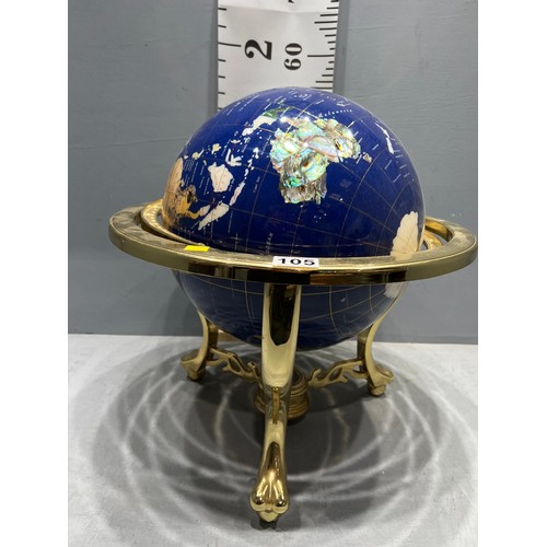 105 - Lapis luzuli globe on stand