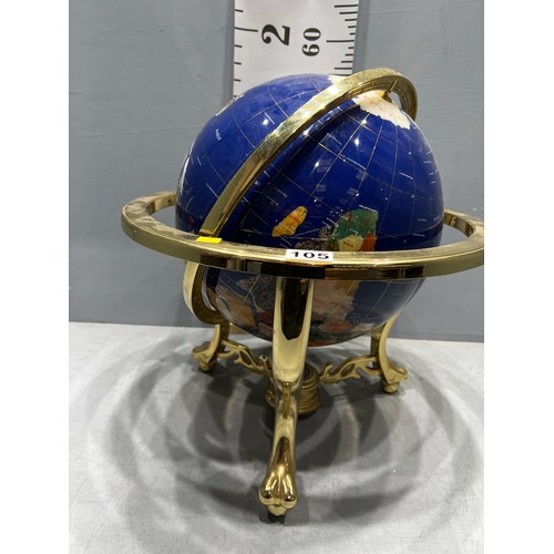 105 - Lapis luzuli globe on stand