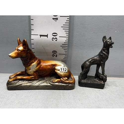 112 - 2 Vintage Alsatian figures