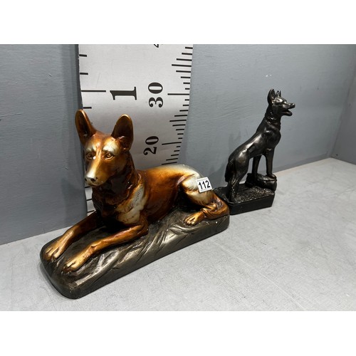 112 - 2 Vintage Alsatian figures