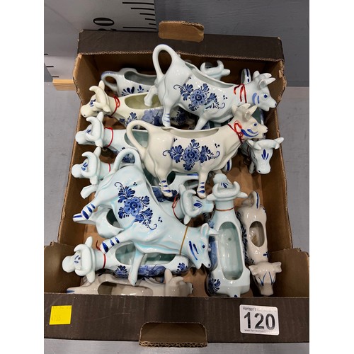 120 - Large collection of b&w Holland cow creamers