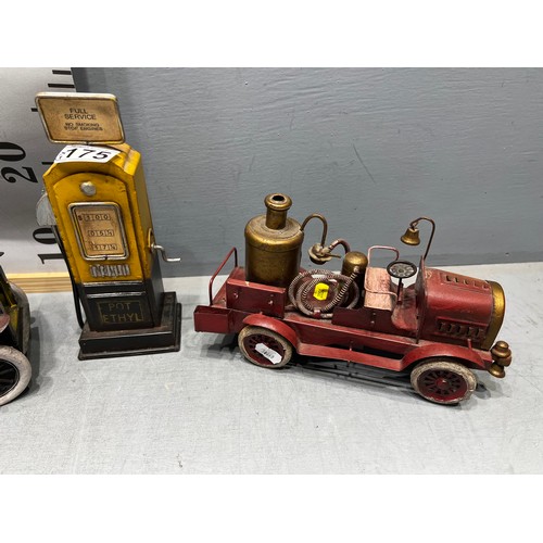 175 - Tin plate toy & fuel pump