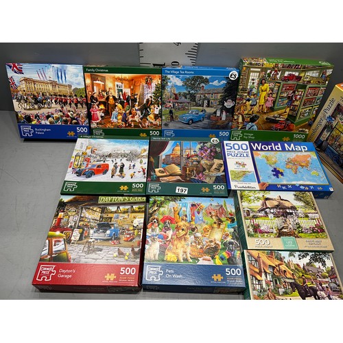 197 - Large collection jigsaws. All complete