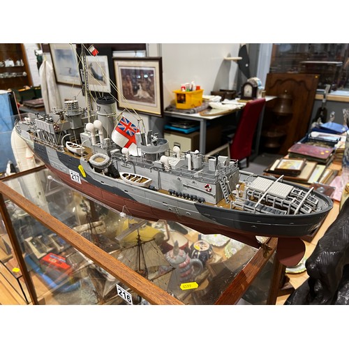 217 - Vintage model war ship