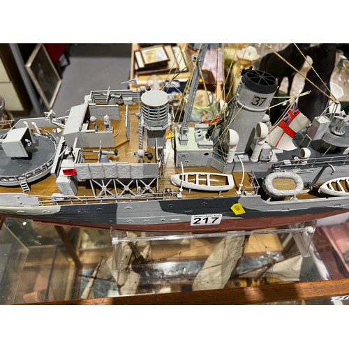 217 - Vintage model war ship