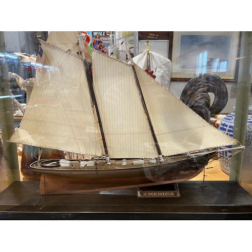 247 - Model boat in display case