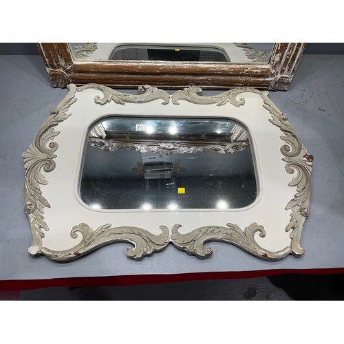 257 - 2 French over mantle mirrors