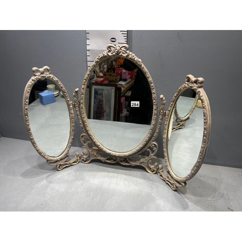 284 - French triple mirror dressing mirror