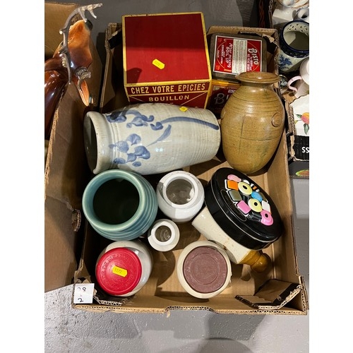 28 - 2 Boxes pottery