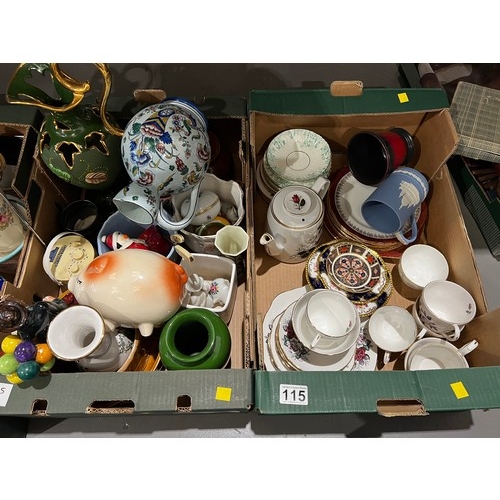 115 - 3 Good box's of pottery inc royal crown derby Wedgwood