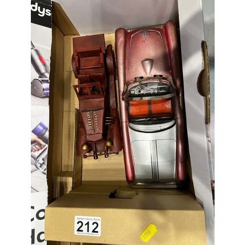 212 - Tin plate Thunderbird car + toy