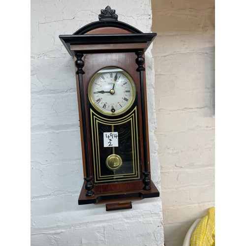 Tempus fugit 'highlands' oak cased mantle clock working + mantle clock