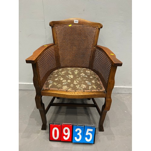 935 - 20th Century oak & bergere bedroom chair