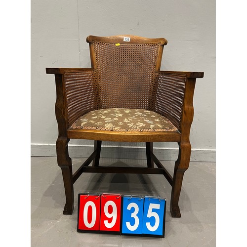 935 - 20th Century oak & bergere bedroom chair