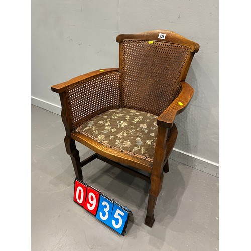 935 - 20th Century oak & bergere bedroom chair