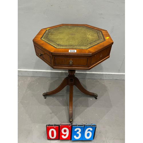 936 - Leather top regency design table