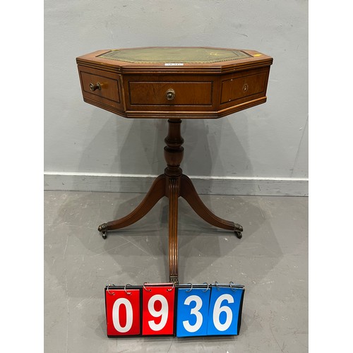 936 - Leather top regency design table