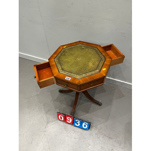 936 - Leather top regency design table