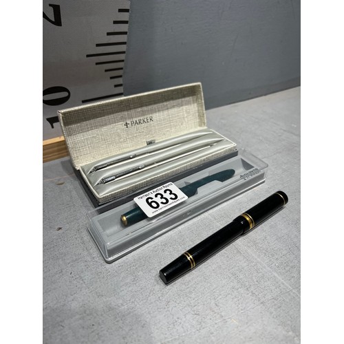Boxed parker 14ct nib fountain pen + parker fountain pen + boxed parker ...