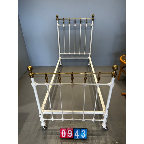 943 - Victorian brass + iron single bed