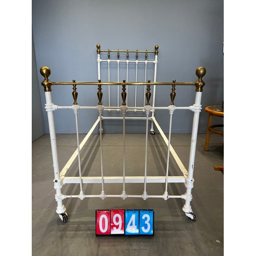 943 - Victorian brass + iron single bed