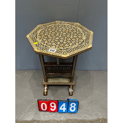 948 - Highly inlaid mother of pearl table