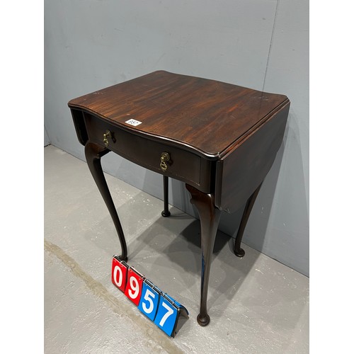 957 - Edwardian mahogany drop leaf night stand