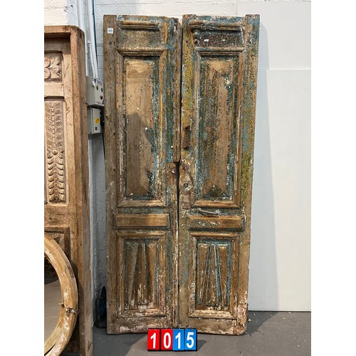 1015 - Large pair of French early period doors. 239cm x 55cm