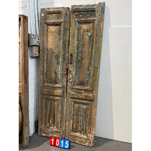 1015 - Large pair of French early period doors. 239cm x 55cm