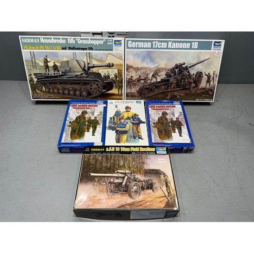 5 - 6 Trumpter model kits, 2x 12th panzer division (Normandy 1944), WW2