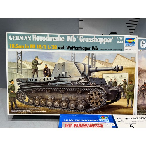 5 - 6 Trumpter model kits, 2x 12th panzer division (Normandy 1944), WW2