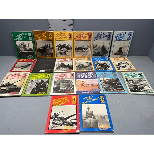 14 - Box WW2 German books, u-boats in Atlantic, German fighters over Russia etc