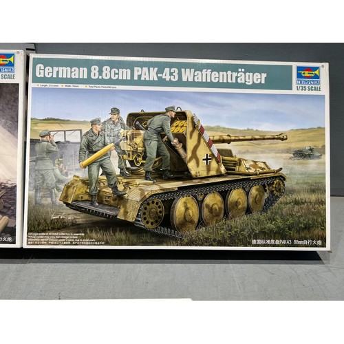 20 - 3 Trumpter model kits, german waffentrager krupp tank, pak -43 waffentrager, German selbstfahrlafelt... 