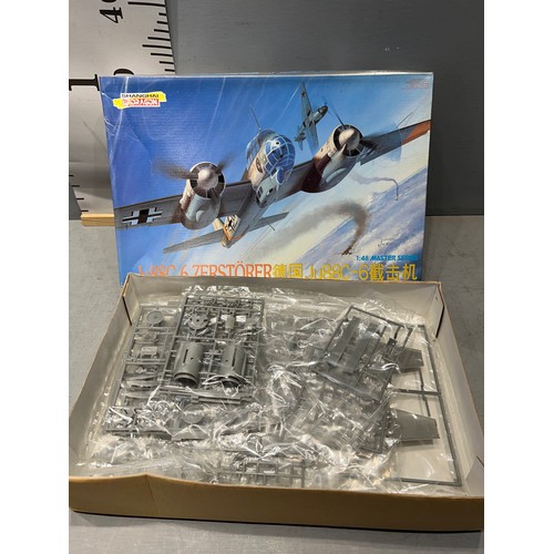 34 - 3 Dragon model kits german v-2 missile, TA154 moskito, ju88c-6zerstorer plane