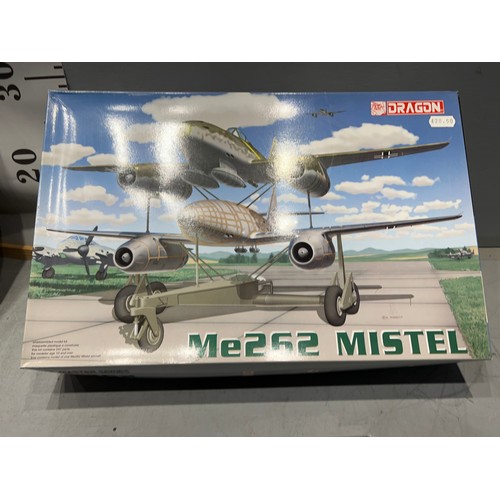 38 - 4 Dragon model kits, me262 mistel ju88c-6night fighter, do335b-6 arrow, me 262b-1aw engine