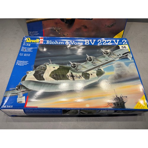 56 - 2 Revell model kits, blohm & voss & heinkel war planes